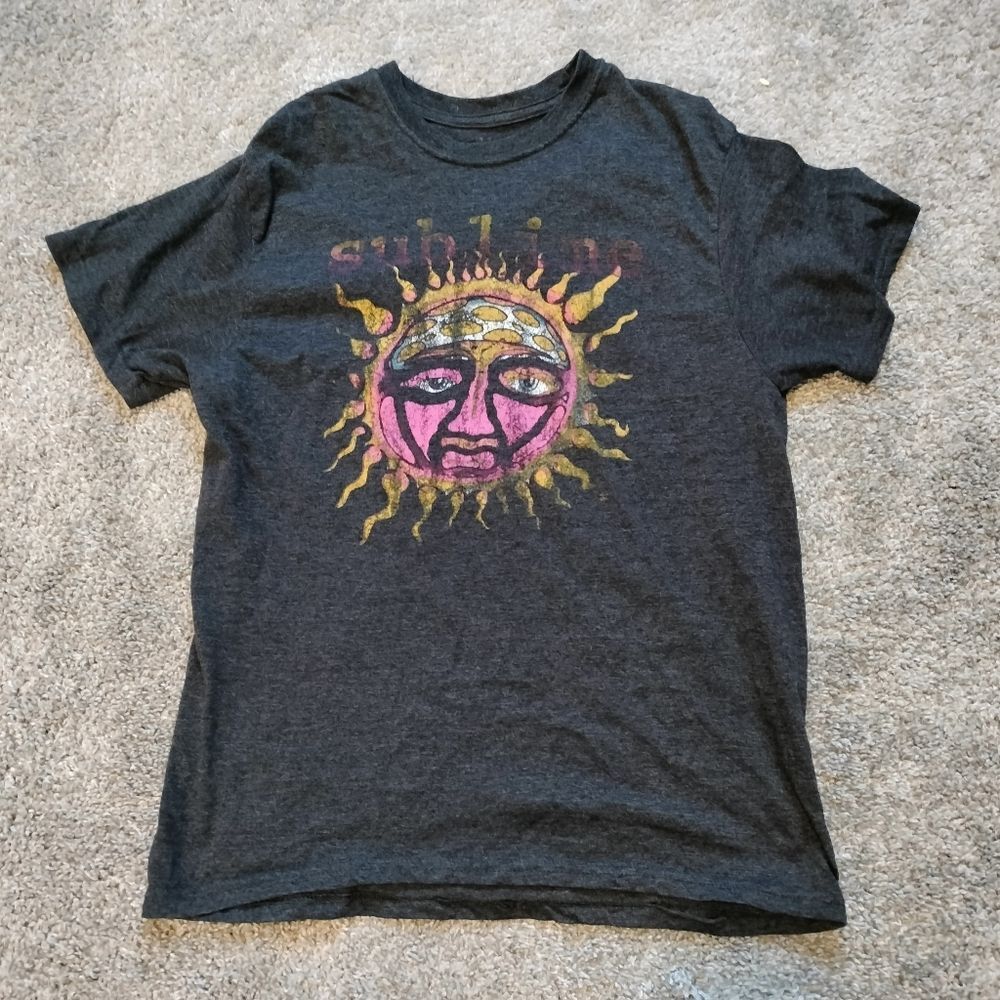 Sublime Sun Logo Black Graphic T-Shirt Women's Sz L